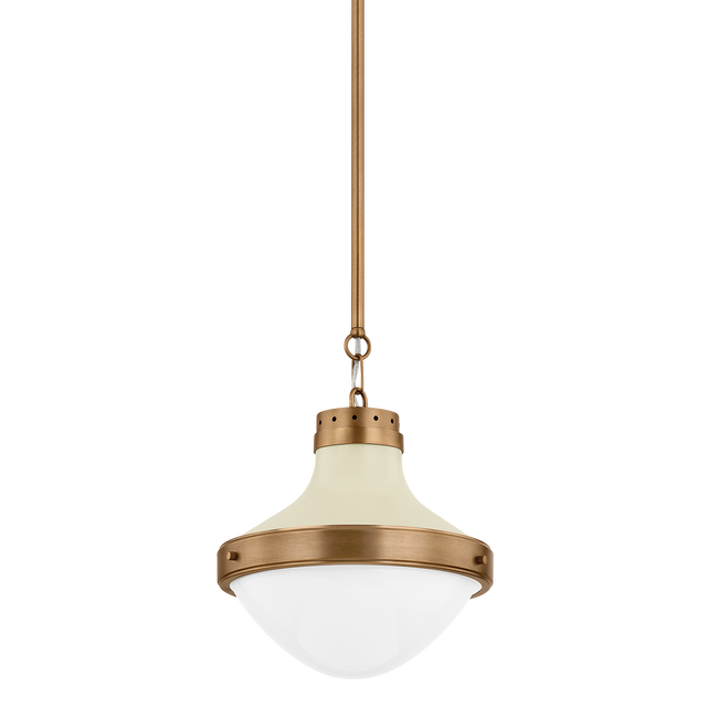 Troy Lighting Maxton PATINA BRASS AND SOFT SAND 13.5W x 13.5L x 13.75H Pendant