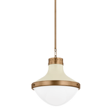 Troy Lighting Maxton PATINA BRASS AND SOFT SAND 17.75W x 17.75L x 17H Pendant