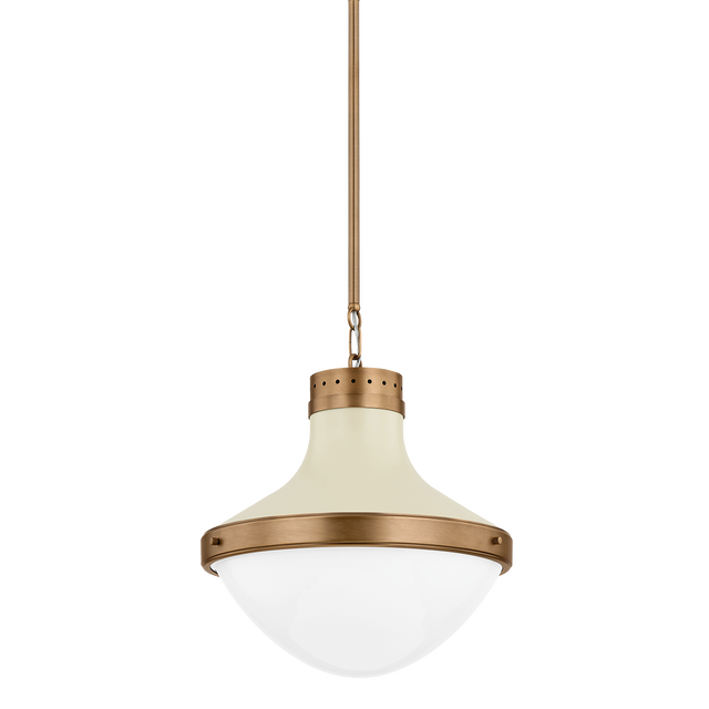Troy Lighting Maxton PATINA BRASS AND SOFT SAND 17.75W x 17.75L x 17H Pendant