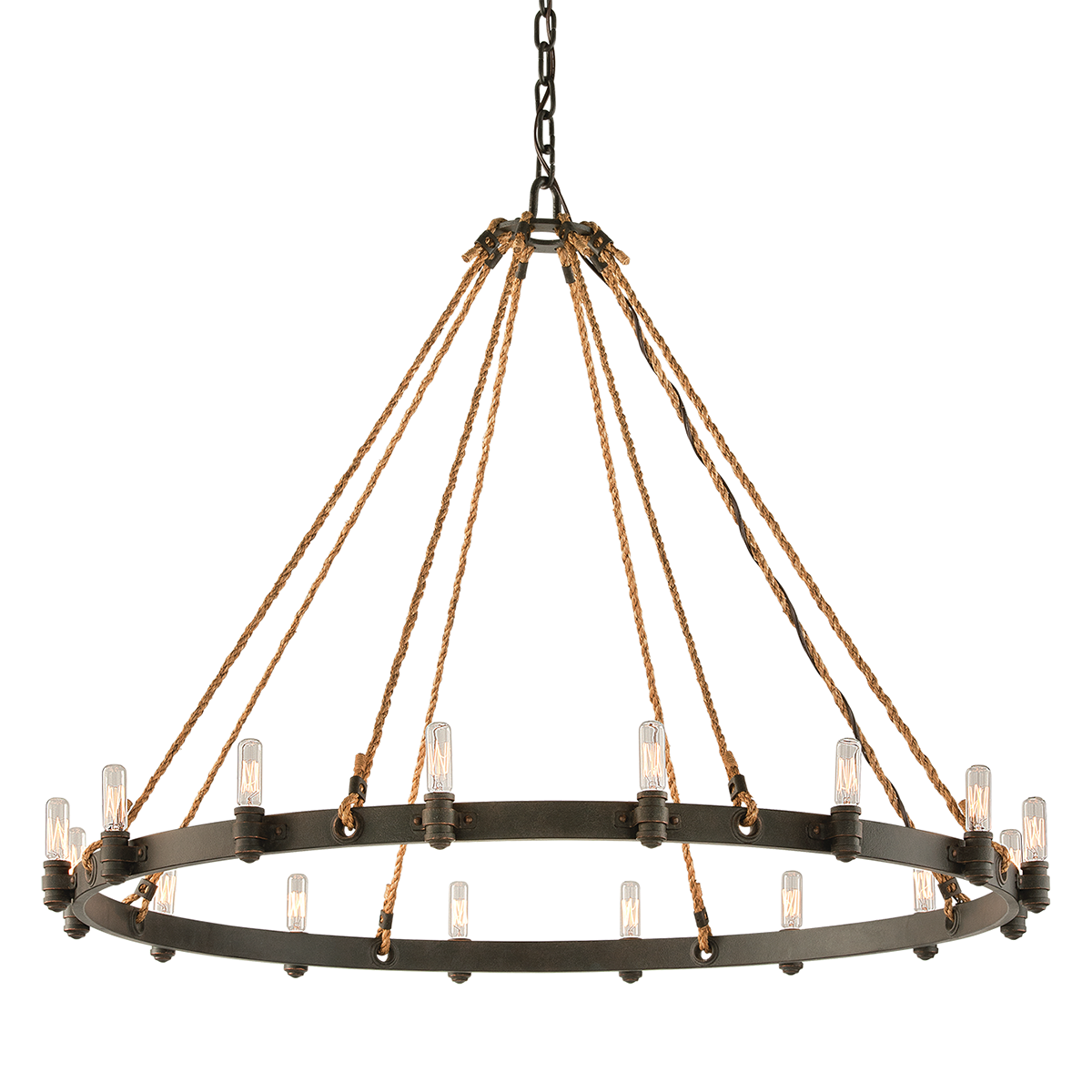 Troy Lighting Pike Place SHIPYARD BRONZE 42W x 42L x 32.5H Chandelier