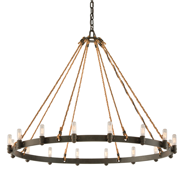 Troy Lighting Pike Place SHIPYARD BRONZE 42W x 42L x 32.5H Chandelier