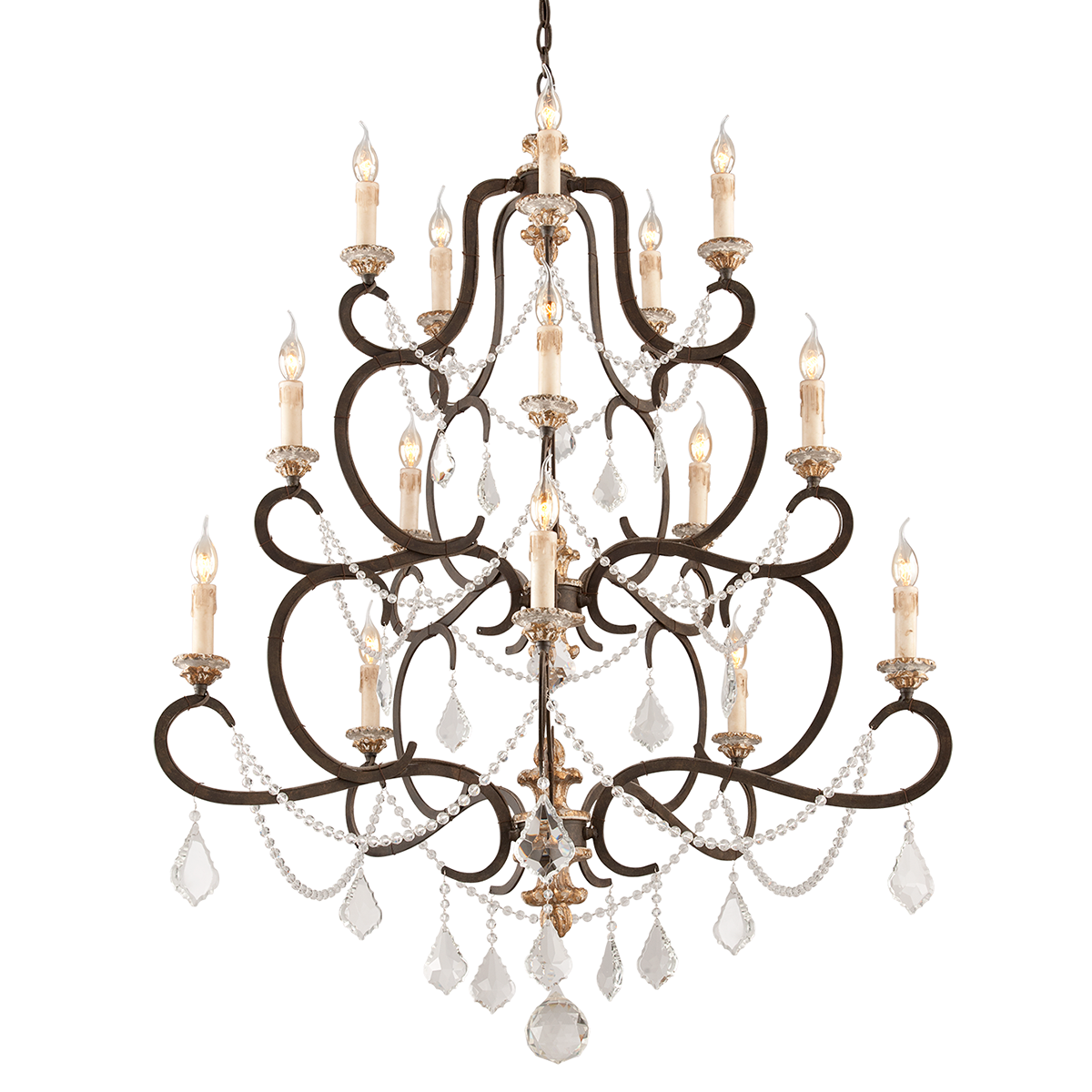 Troy Lighting Bordeaux PARISIAN BRONZE 43W x 43L x 51.5H Chandelier