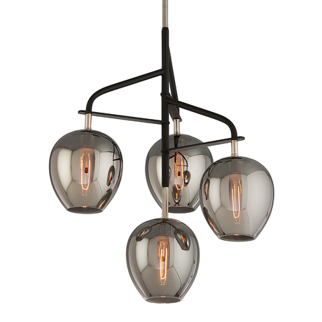 Troy Lighting Odyssey TEXTURED BLACK & POLISH NICKEL 24W x 24L x 29H Chandelier