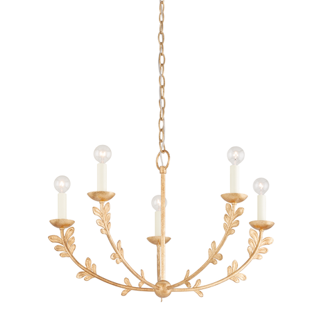 Troy Lighting Florian VINTAGE GOLD LEAF 28W x 28L x 17.25H Chandelier