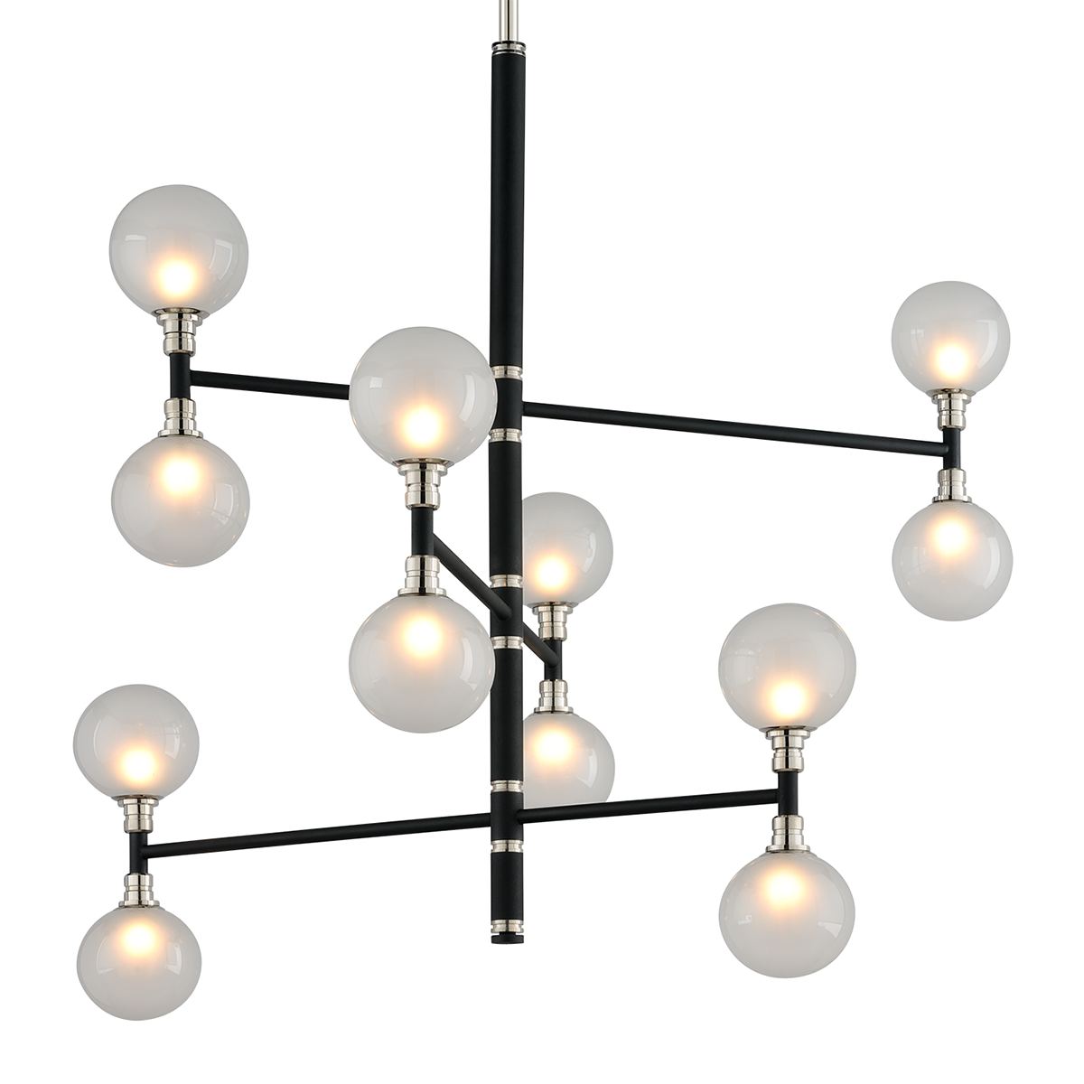 Troy Lighting Andromeda TEXTURED BLACK & POLISH NICKEL 42W x 42L x 37.5H Chandelier