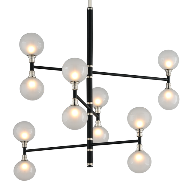 Troy Lighting Andromeda TEXTURED BLACK & POLISH NICKEL 42W x 42L x 37.5H Chandelier