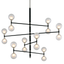 Troy Lighting Andromeda TEXTURED BLACK & POLISH NICKEL 56W x 56L x 44H Chandelier