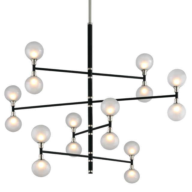 Troy Lighting Andromeda TEXTURED BLACK & POLISH NICKEL 56W x 56L x 44H Chandelier