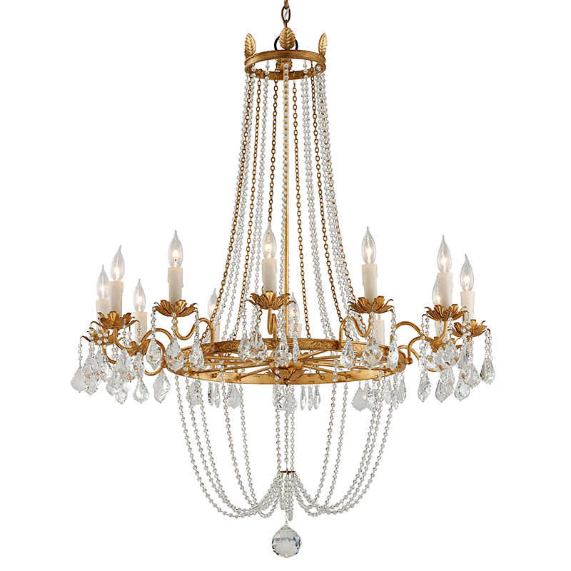 Troy Lighting Viola VINTAGE GOLD LEAF 37.5W x 37.5L x 48.25H Chandelier