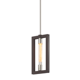 Troy Lighting Enigma TEXTURED BRONZE/STAINLESS STEEL 7.75W x 1.5L x 14.25H Pendant