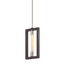 Troy Lighting Enigma TEXTURED BRONZE/STAINLESS STEEL 7.75W x 1.5L x 14.25H Pendant