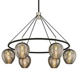 Troy Lighting Iliad TEXTURED BLACK & POLISH NICKEL 40W x 28.75H Chandelier