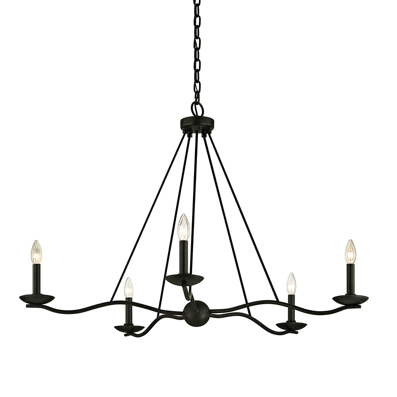 Troy Lighting Sawyer FORGED IRON 40W x 40L x 27H Chandelier