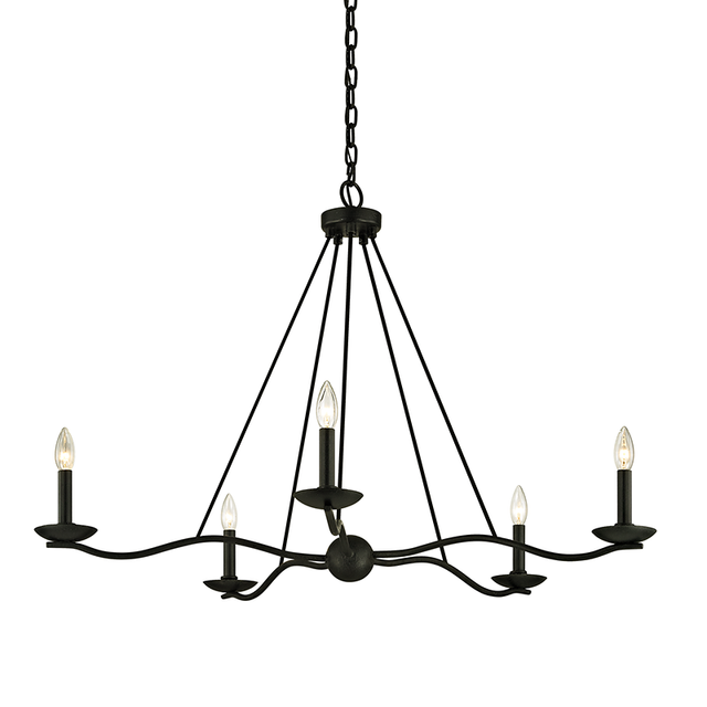 Troy Lighting Sawyer FORGED IRON 40W x 40L x 27H Chandelier