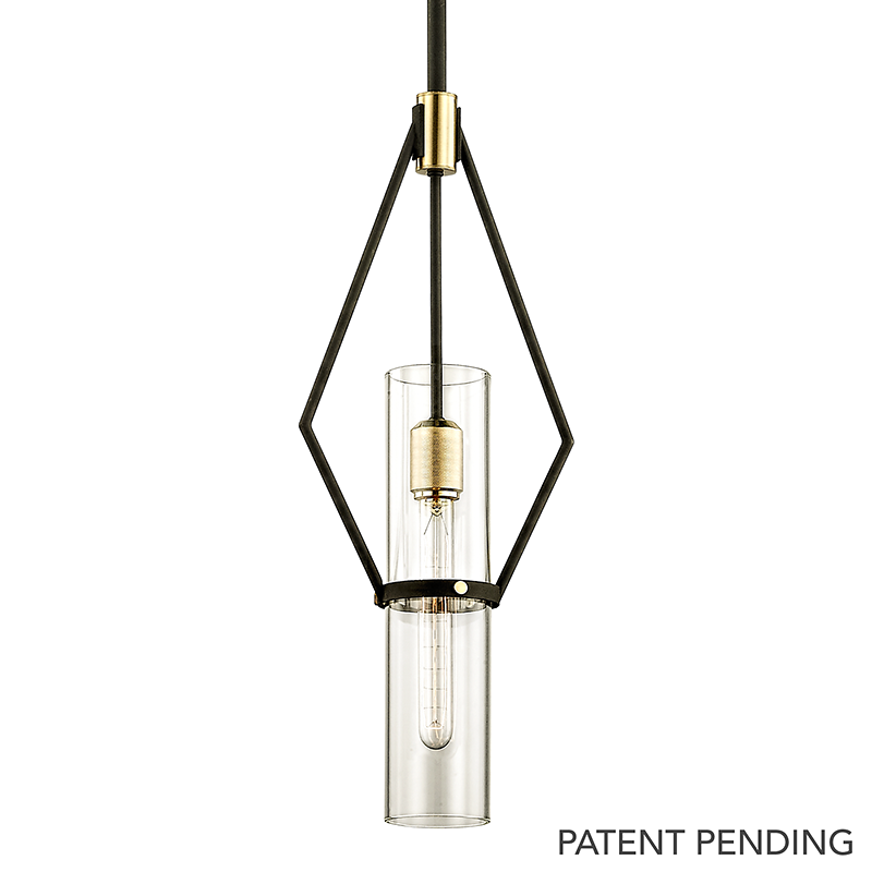 Troy Lighting Raef TEXTURED BRONZE BRUSHED BRASS 9.5W x 9.5L x 24.25H Pendant