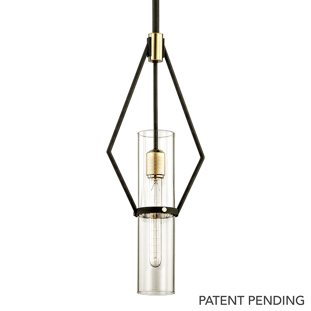 Troy Lighting Raef TEXTURED BRONZE BRUSHED BRASS 9.5W x 9.5L x 24.25H Pendant