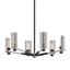 Troy Lighting Pilsen SOFT OFF BLACK/SATIN NICKEL 30W x 30L x 14.5H Chandelier
