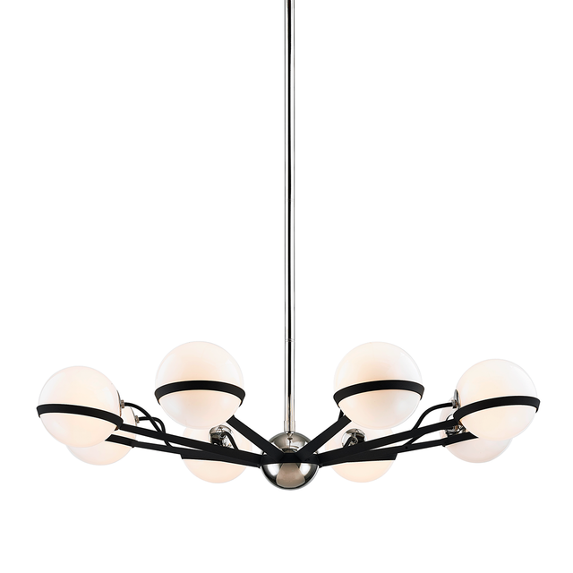 Troy Lighting Ace CARBIDE BLK WITH POLISHED NICKEL ACCENTS 37.75W x 37.75L x 9H Chandelier