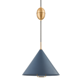 Troy Lighting Fontana Patina Brass/Slate Blue 18W x 18L x 17H Pendant