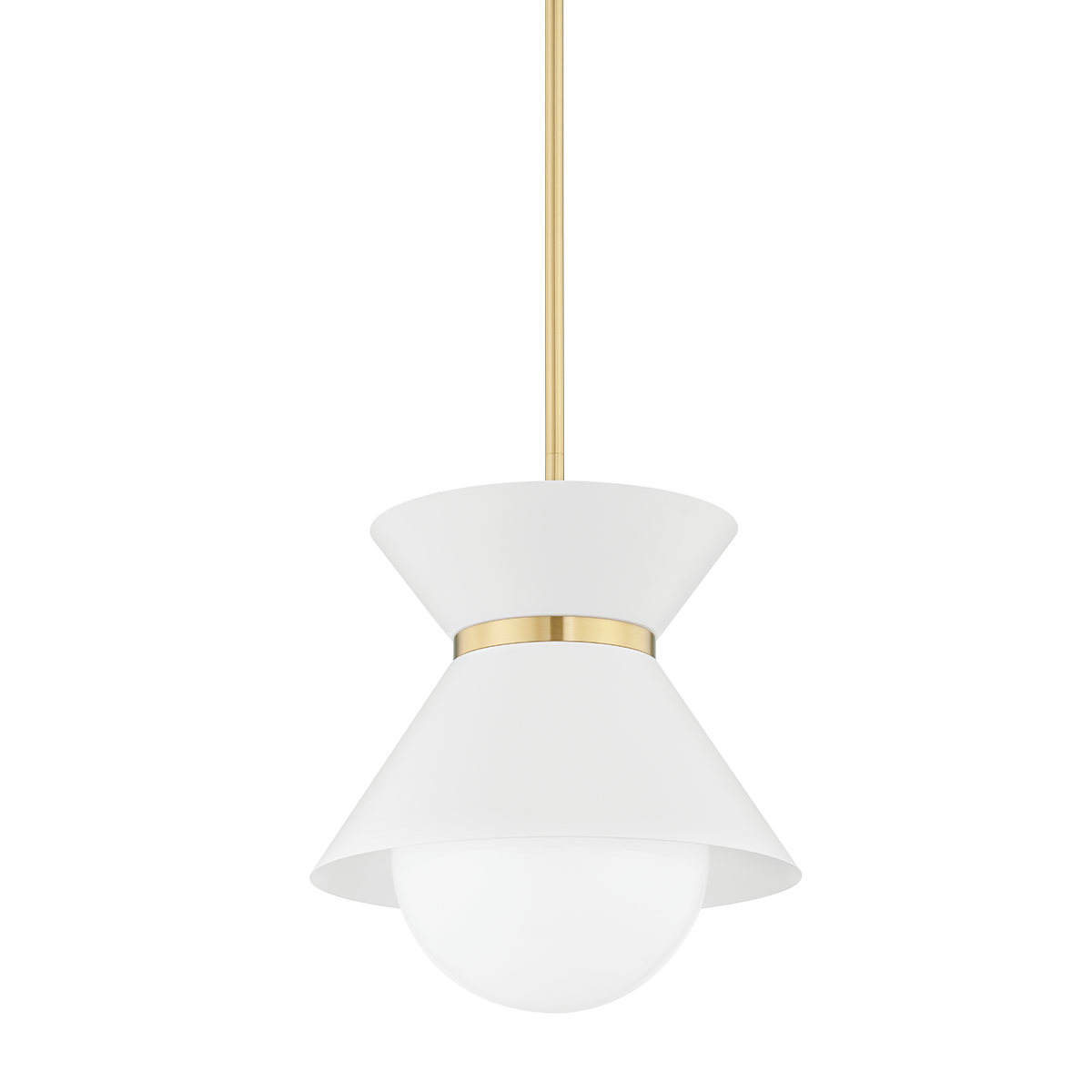 Troy Lighting Scout SOFT WHITE/PATINA BRASS 15W x 15L x 14H Pendant