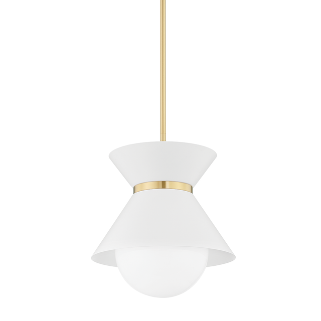 Troy Lighting Scout SOFT WHITE/PATINA BRASS 15W x 15L x 14H Pendant
