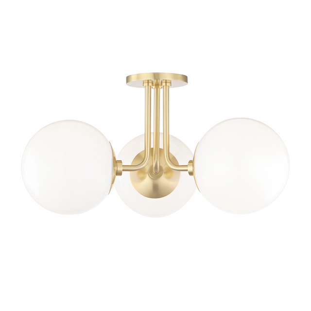 Mitzi Stella Aged Brass 18.25W x 10.5H Semi-Flush Mount