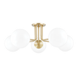 Mitzi Stella Aged Brass 30W x 10.5H Semi-Flush Mount