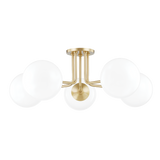 Mitzi Stella Aged Brass 30W x 10.5H Semi-Flush Mount