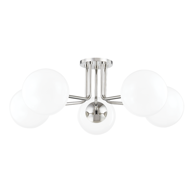 Mitzi Stella Polished Nickel 30W x 10.5H Semi-Flush Mount