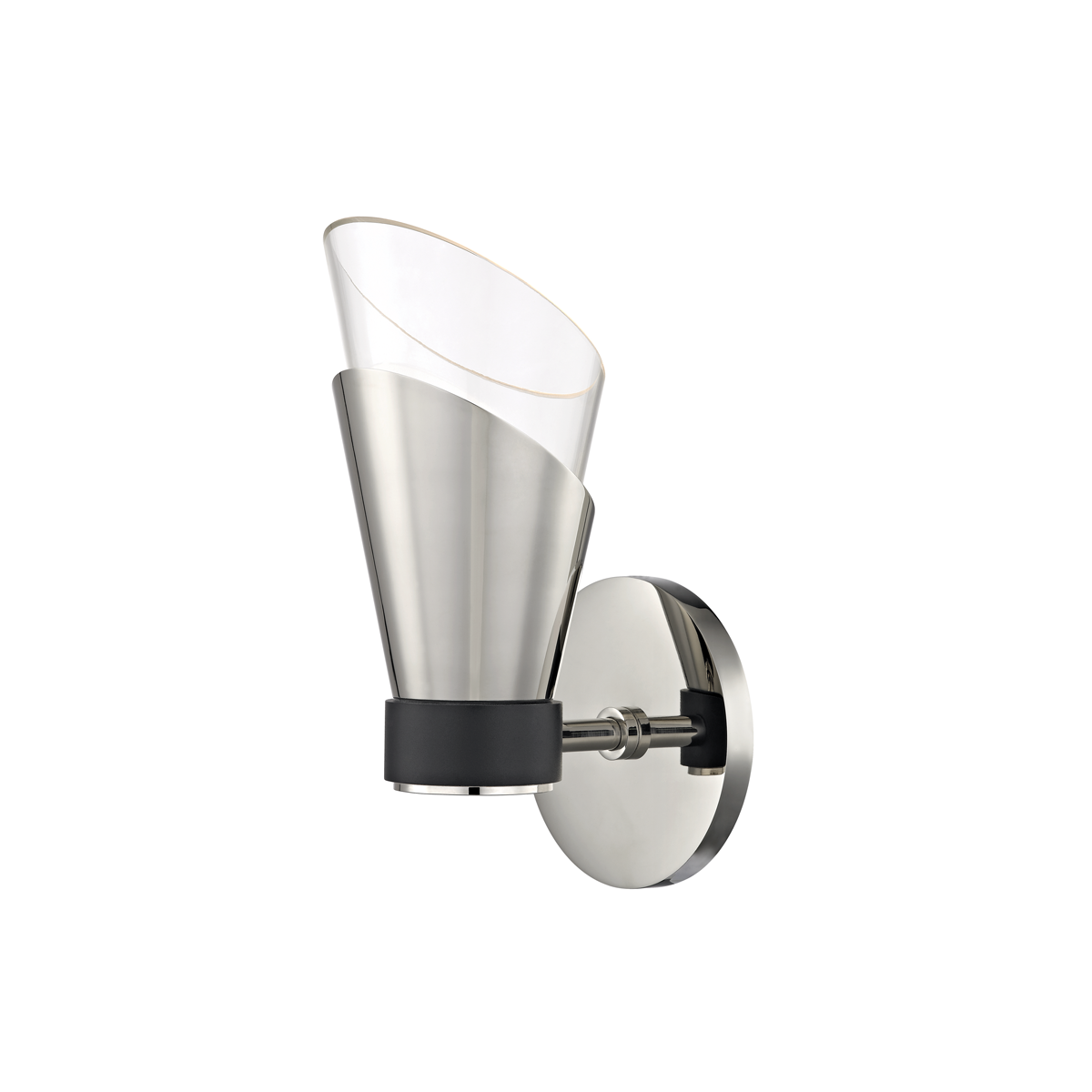 Mitzi Angie Polished Nickel/black 4.5W x 10.75H Wall Sconce