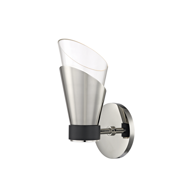 Mitzi Angie Polished Nickel/black 4.5W x 10.75H Wall Sconce