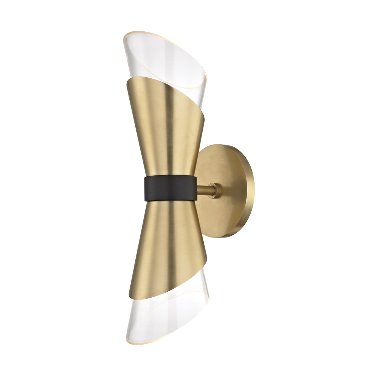 Mitzi Angie Aged Brass/black 4.75W x 15H Wall Sconce