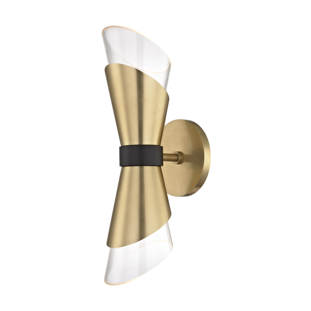 Mitzi Angie Aged Brass/black 4.75W x 15H Wall Sconce