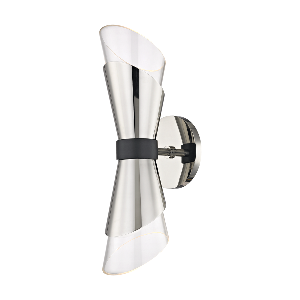Mitzi Angie Polished Nickel/black 4.75W x 15H Wall Sconce