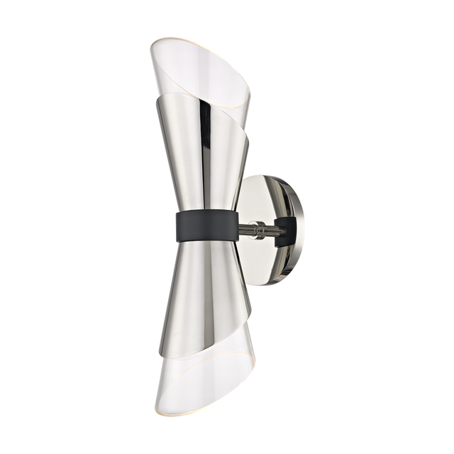 Mitzi Angie Polished Nickel/black 4.75W x 15H Wall Sconce