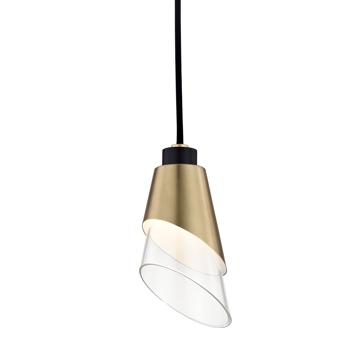 Mitzi Angie Aged Brass/black 4.5W x 8H Pendant
