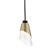 Mitzi Angie Aged Brass/black 4.5W x 8H Pendant