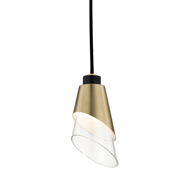 Mitzi Angie Aged Brass/black 4.5W x 8H Pendant