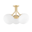 Mitzi Estee Aged Brass 19W x 15H Semi-Flush Mount