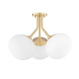 Mitzi Estee Aged Brass 19W x 15H Semi-Flush Mount
