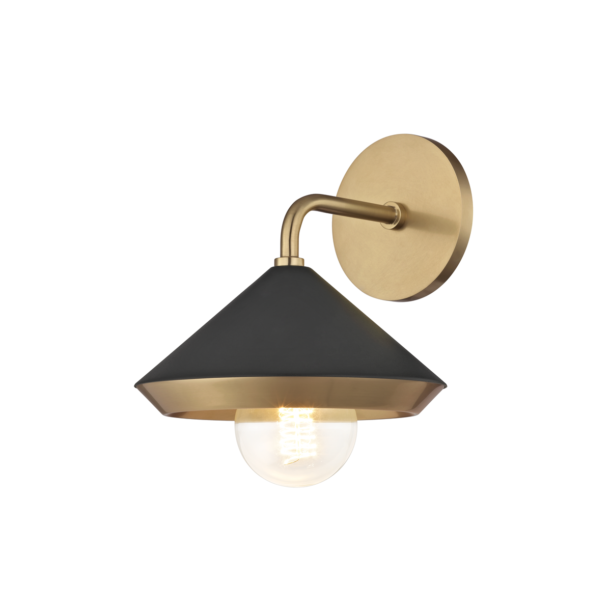 Mitzi Marnie Aged Brass/black 8.5W x 10.5H Wall Sconce