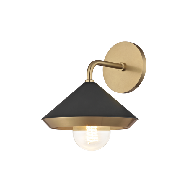Mitzi Marnie Aged Brass/black 8.5W x 10.5H Wall Sconce