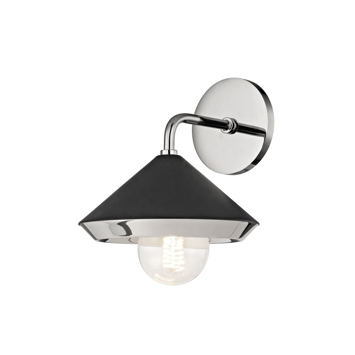 Mitzi Marnie Polished Nickel/black 8.5W x 10.5H Wall Sconce