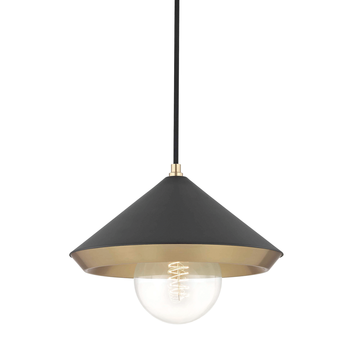 Mitzi Marnie Aged Brass/black 12.5W x 9H Pendant