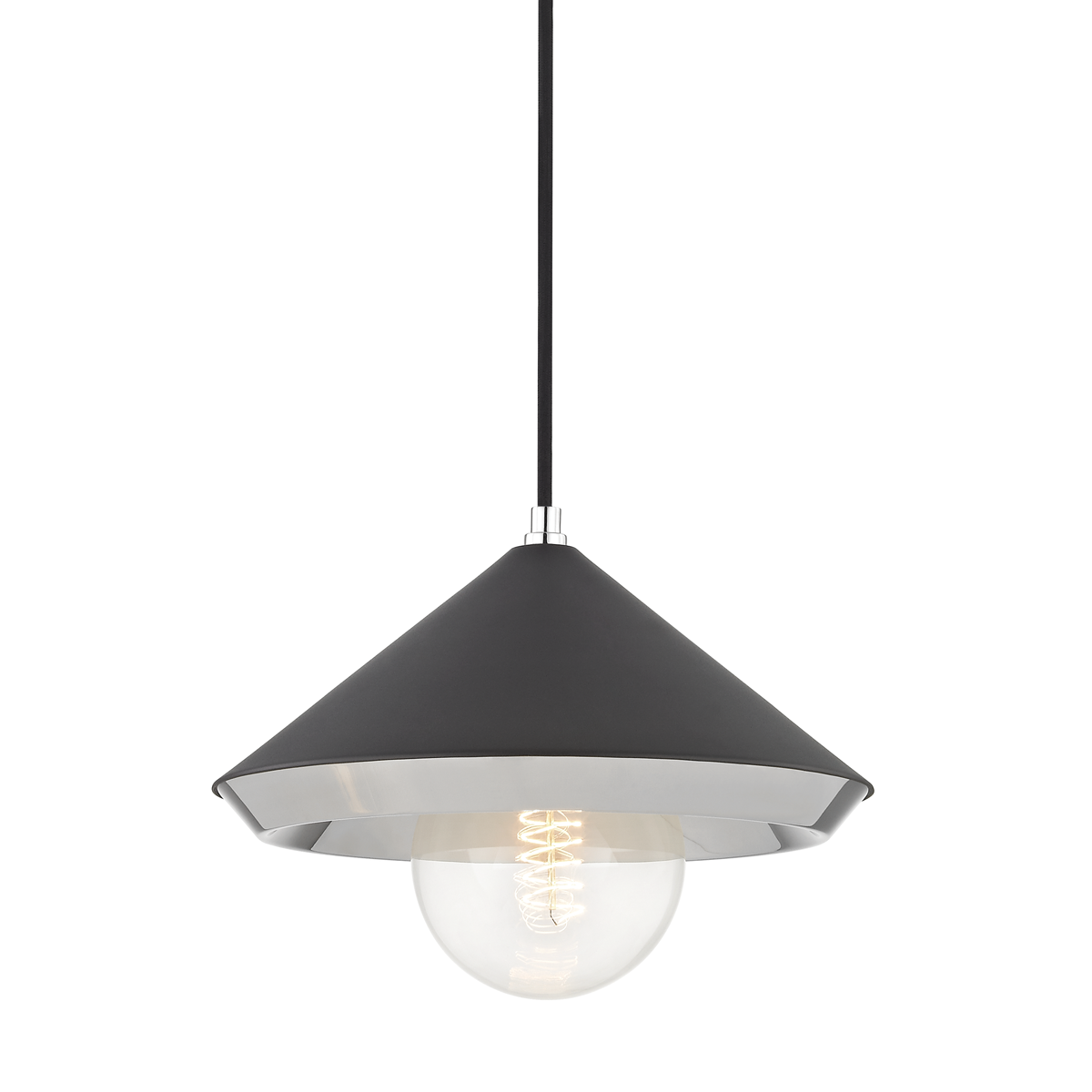 Mitzi Marnie Polished Nickel/black 12.5W x 9H Pendant