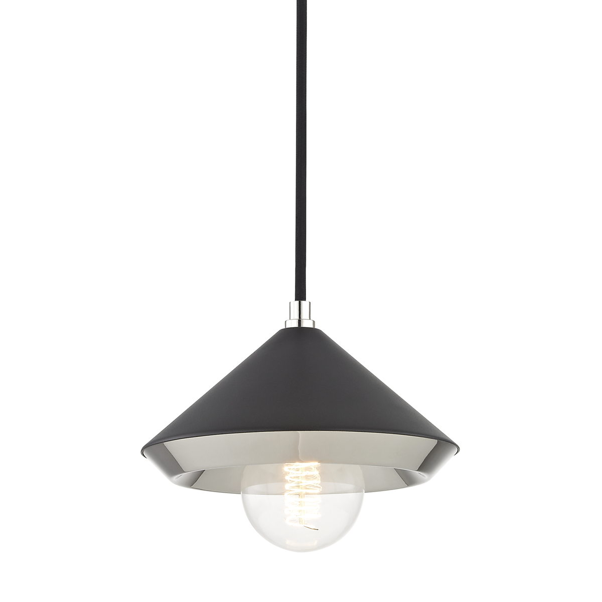 Mitzi Marnie Polished Nickel/black 8W x 7H Pendant