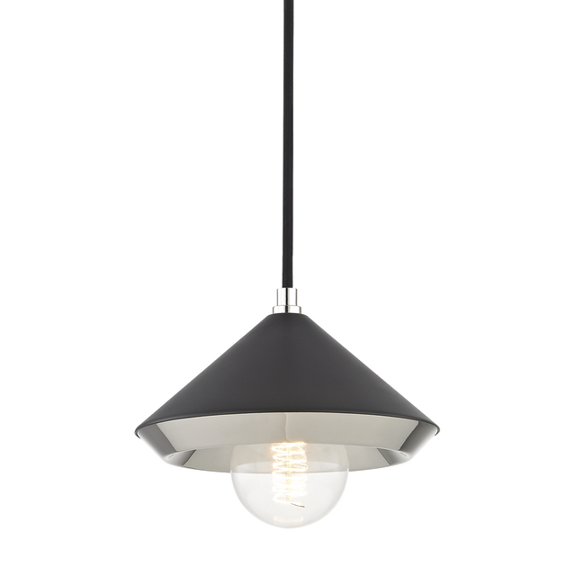 Mitzi Marnie Polished Nickel/black 8W x 7H Pendant
