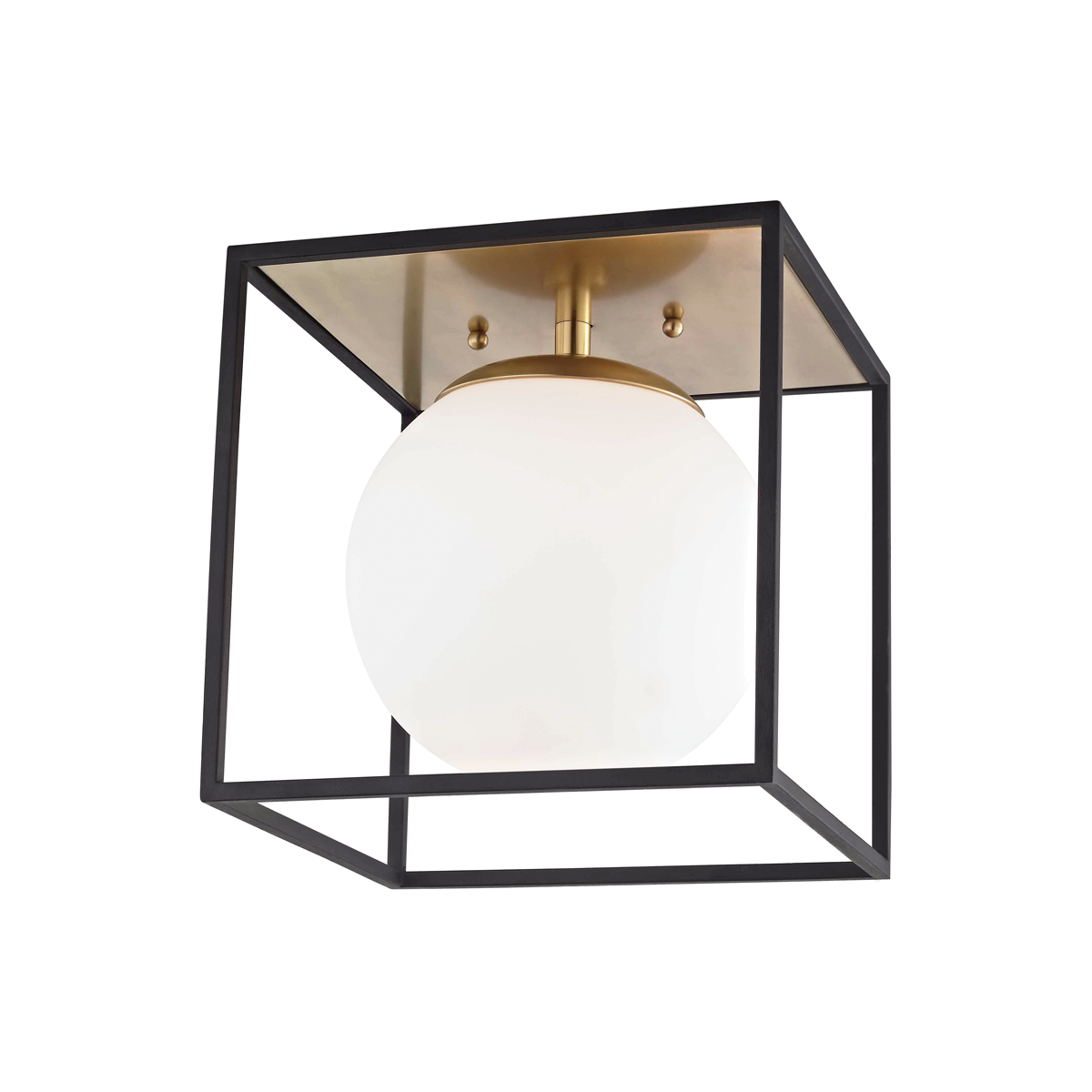 Mitzi Aira Aged Brass/black 14W x 14H Flush Mount