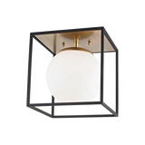 Mitzi Aira Aged Brass/black 14W x 14H Flush Mount
