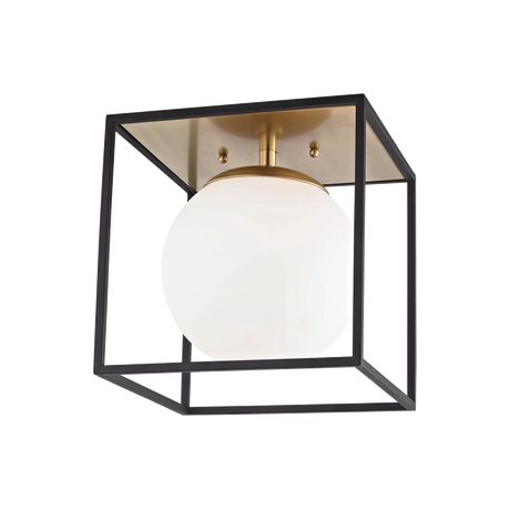 Mitzi Aira Aged Brass/black 14W x 14H Flush Mount